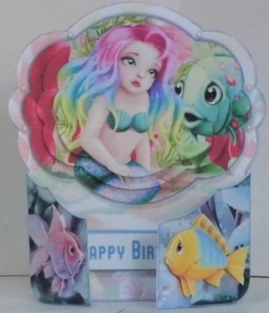 Gate fold Pyramage Card kit blue mermaid by Hazel Underwood