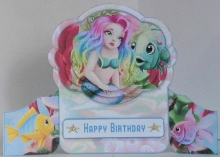 Gate fold Pyramage Card kit blue mermaid by Hazel Underwood