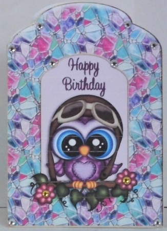 Cute Owl Scalloped Top Quick Card 1 by Hazel Underwood