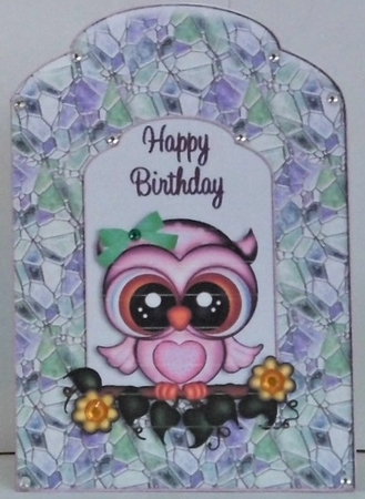 Cute Owl Scalloped Top Quick Card 2 by Hazel Underwood