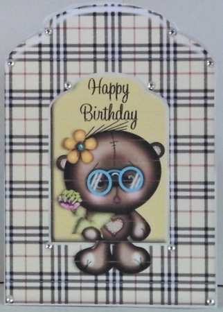 Teddy Bear Scalloped Top Quick Card 1 by Hazel Underwood