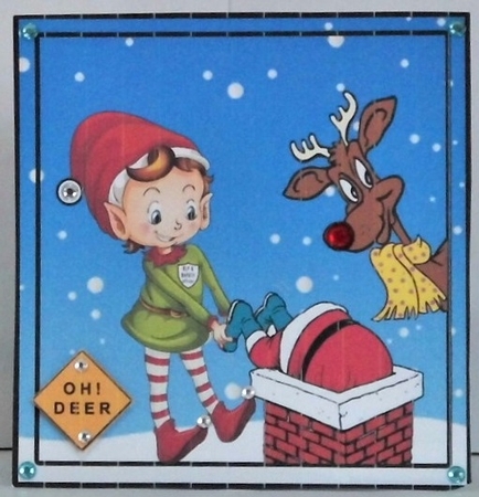 Santas Elf & Safety Officer - Decoupage by Hazel Underwood