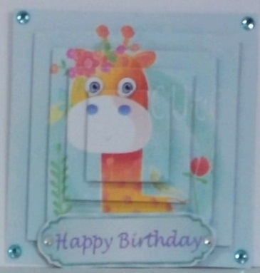 Cute Giraffe in water colour with flowers & bird Pyramids by Hazel Underwood