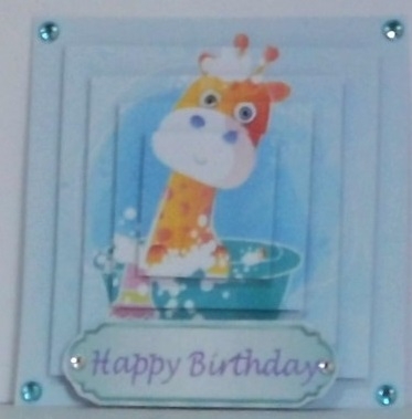 Cute Giraffe in water colour baby shower in the bath pyramids by Hazel Underwood