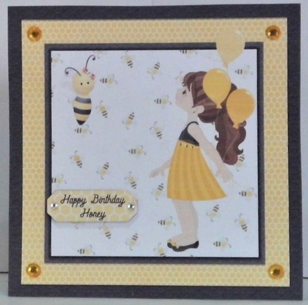 BEE GIRL AND BALLOONS ALL OCCASIONS MINI-KIT by Hazel Underwood