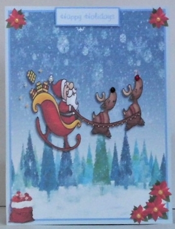 Santa Claus and reindeer by Hazel Underwood