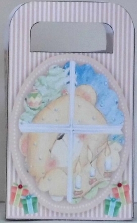 Christmas Gift Bag , ted in the Window  by Hazel Underwood