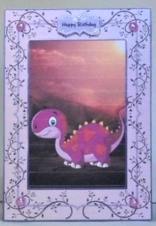 Dino Day Birthday A5 Card Front  by Hazel Underwood