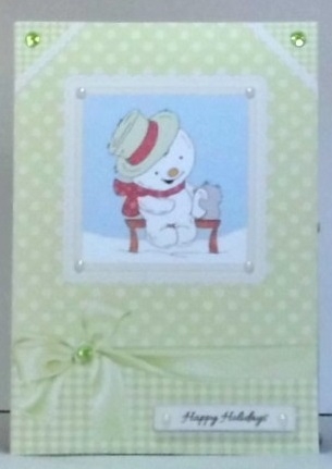 Snowman and penguin holiday topper by Hazel Underwood