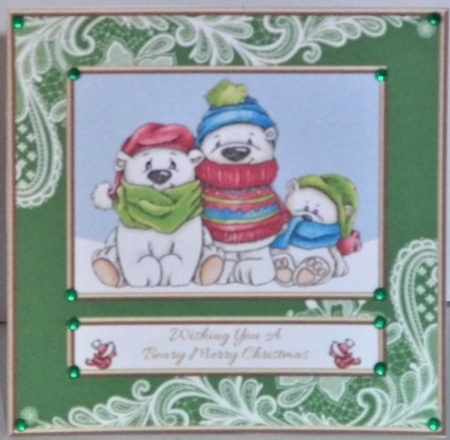 Wishing You A Beary Merry Christmas (Green) by Hazel Underwood