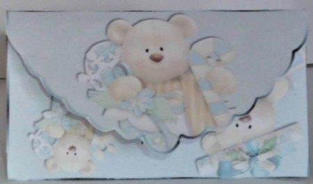 Holiday bear charm gift card money wallet by Hazel Underwood