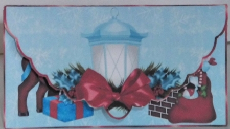lantern and santa gift card money wallet by Hazel Underwood