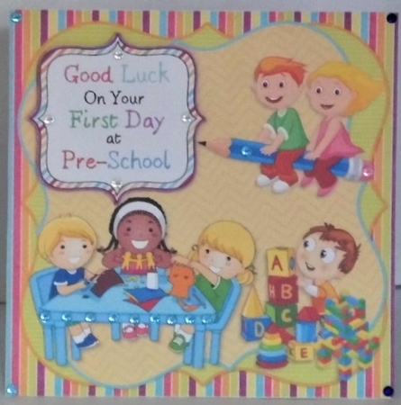 Off to Pre-School 7x7 Card Front & Insert Mini Kit by Hazel Underwood