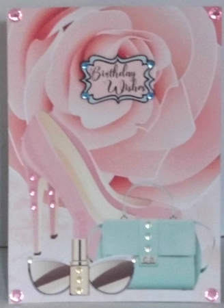 Pink Rose Quick Card by Hazel Underwood