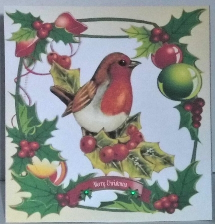  4 Lovely christmas card fronts in holly frames 8x8 Mini kit (set one) by Hazel Underwood