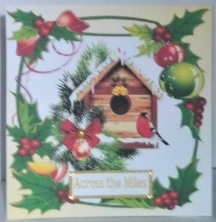  4 Lovely christmas card fronts in holly frames 8x8 Mini kit (set one) by Hazel Underwood