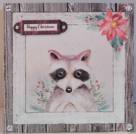 Printable Winter Raccoon Christmas Card Kit by Hazel Underwood