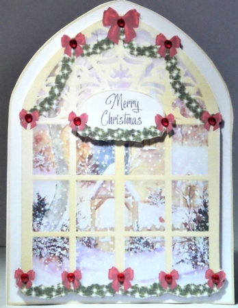 Christmas Arched Window 2 by Hazel Underwood