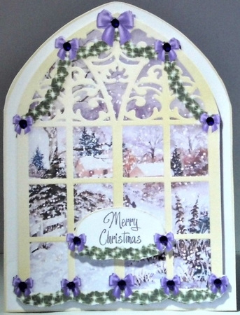 Christmas Arched Window 3 by Hazel Underwood