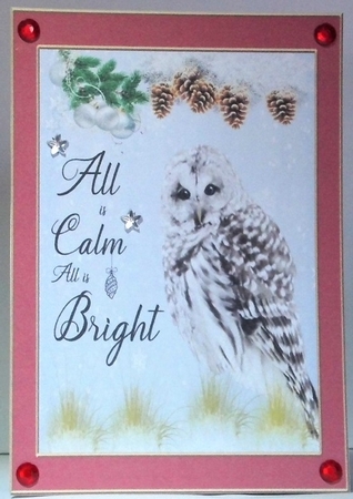 Puppy and owl Christmas by Hazel Underwood