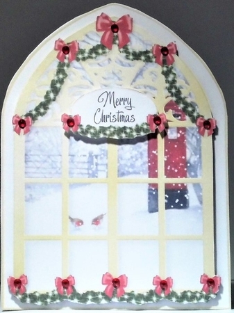 A touch of Red Arched Window 3 by Hazel Underwood