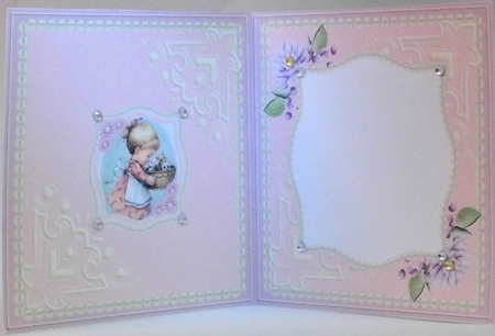 Cute Little Girl With Kittens Insert by Hazel Underwood