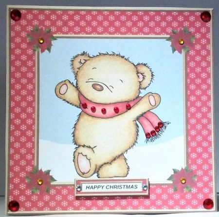 Cute Holiday Teddy Topper by Hazel Underwood