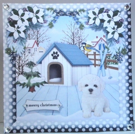 Cute Bichon Puppy Christmas Card Mini Kit by Hazel Underwood