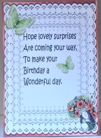 Cute little hedgehog with flowers and lace A5 card/insert by Hazel Underwood