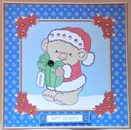Cute Little Santa Bear by Hazel Underwood