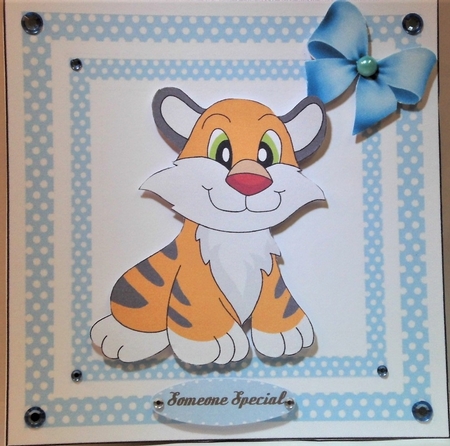  blue polkadot 8x8 frame card front/insert by Hazel Underwood