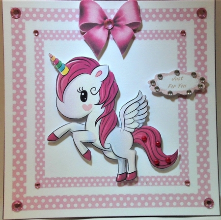 pink polkadot 8x8 frame card front/insert by Hazel Underwood