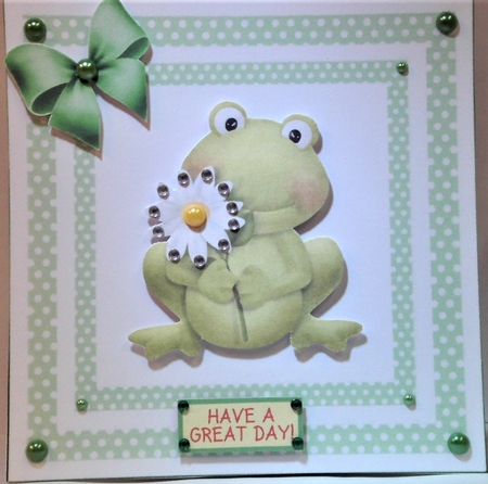 green polkadot 8x8 frame card front/insert by Hazel Underwood