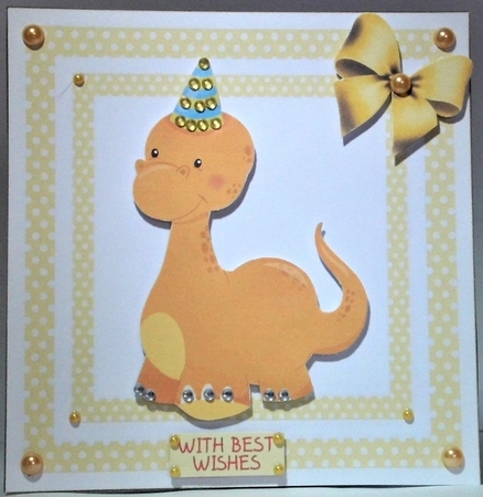 Gold polkadot 8x8 frame card front/insert by Hazel Underwood
