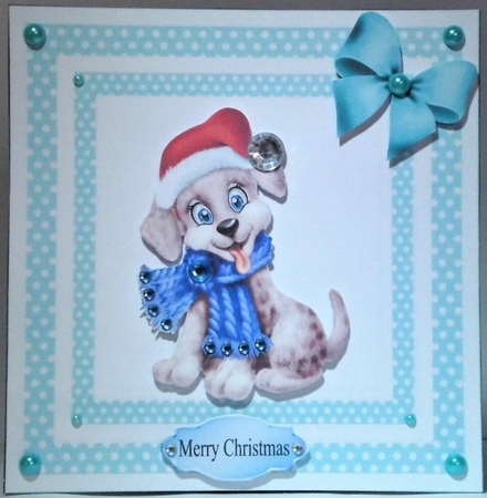 turq polkadot 8x8 frame card front/insert by Hazel Underwood
