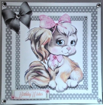 silver polkadot 8x8 frame card front/insert by Hazel Underwood