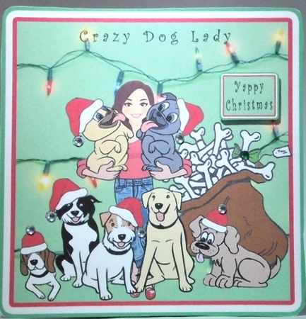 Crazy Dog Lady Christmas - Decoupage by Hazel Underwood