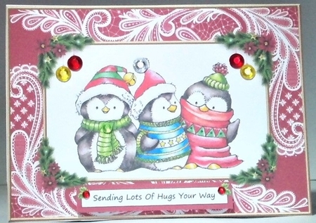 Penguin Trio Holiday Toppers by Hazel Underwood