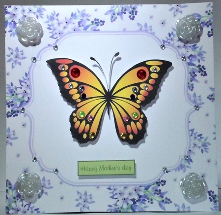 Pretty delicate flowers in purple card front/insert 8x8 by Hazel Underwood