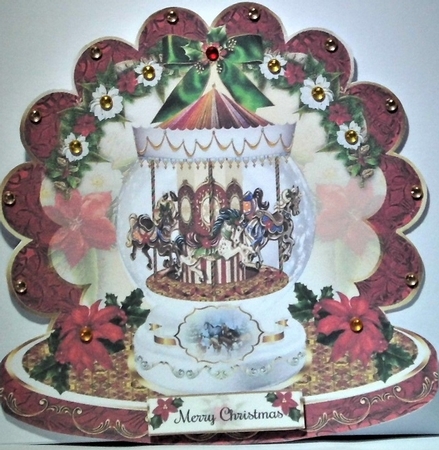 Christmas Carousel Snowglobe Shaped Mini Page Kit by Hazel Underwood