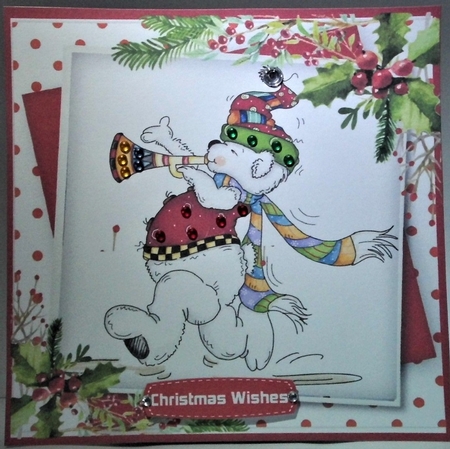 4, Christmas Card Fronts and 2 Inserts by Hazel Underwood