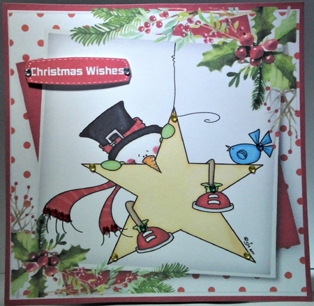 4, Christmas Card Fronts and 2 Inserts by Hazel Underwood