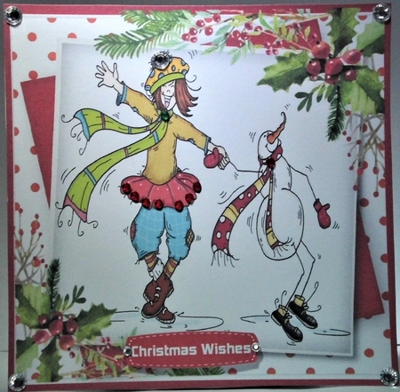 4, Christmas Card Fronts and 2 Inserts by Hazel Underwood