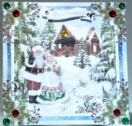 Mr and Mrs Claus 7x7 Quick Card by Hazel Underwood