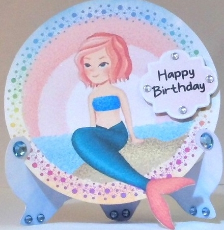 little mermaid plate stand card by Hazel Underwood