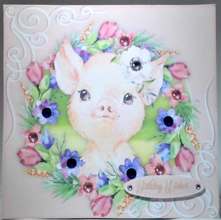  Piglet ln a Flower Frame  by Hazel Underwood