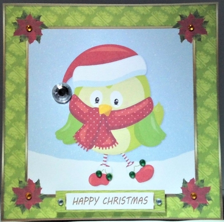 Cute Little Christmas Owl by Hazel Underwood