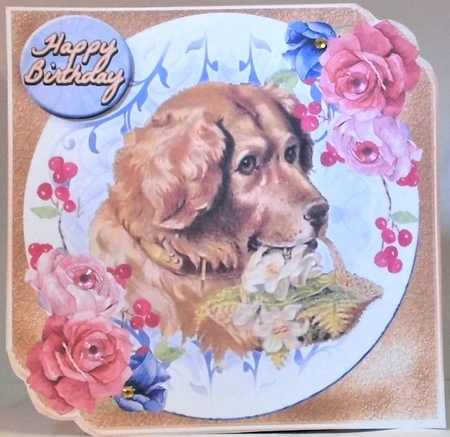 Mini Kit - Birthday Wishes # 18- Vintage doggy for lots of occasions by Hazel Underwood