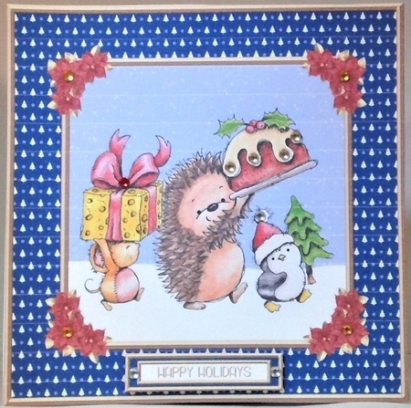 Cute Christmas Critters (Blue) by Hazel Underwood