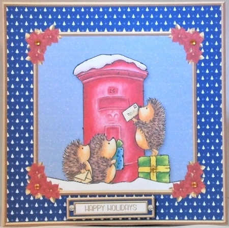 Cute Christmas Hedgehogs Mailing Letters (Blue) by Hazel Underwood